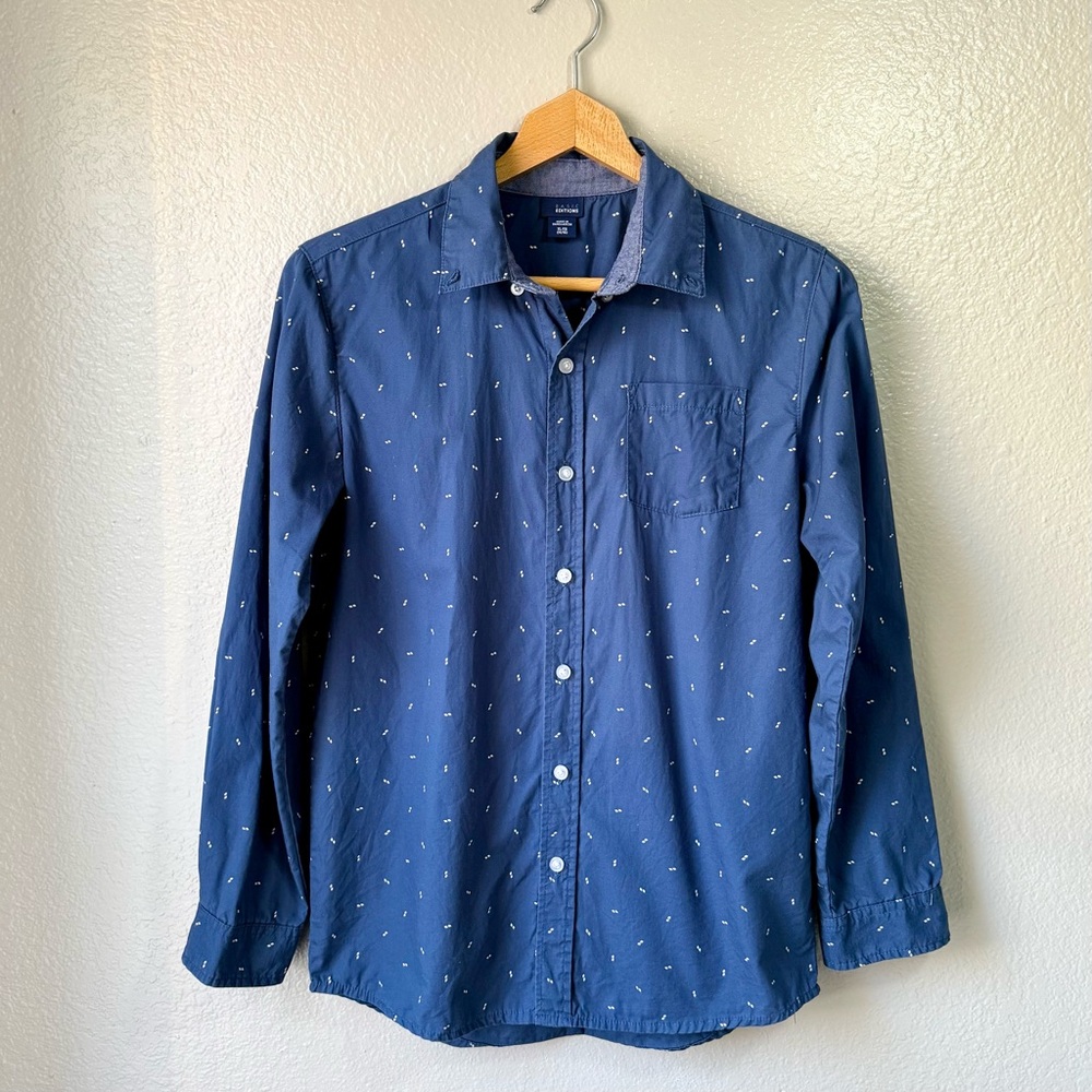 Basic Editions Royal Navy Casual Button Down Shirt